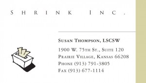 Shrink, Inc. business card by Elizabeth Johnston at Lizzardbrand.com